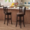 Tangkula Set of 2 Bar Stools 30" Swivel Bar Chairs w/ Footrest Hollowed Backrest - 3 of 4