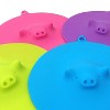 Wrapables Silicone Cup Lids, Large Anti-Dust Leak-Proof Coffee Mug Covers for Hot and Cold Drinks (Set of 6), Cute Piggies - 4 of 4