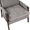 NicBex Accent Chair Velvet Upholstered Modern Lounge Chair with Solid Wood and Thick Seat Cushion Reading Chair Comfy Chair, Gray - 2 of 4