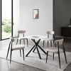 Coolbibila Modern Dining Chairs Set Of 2,Fabric Upholstered Armless Dining Chairs,Kitchen Dining Chair With Curved Backrest and Metal Frame - 3 of 4