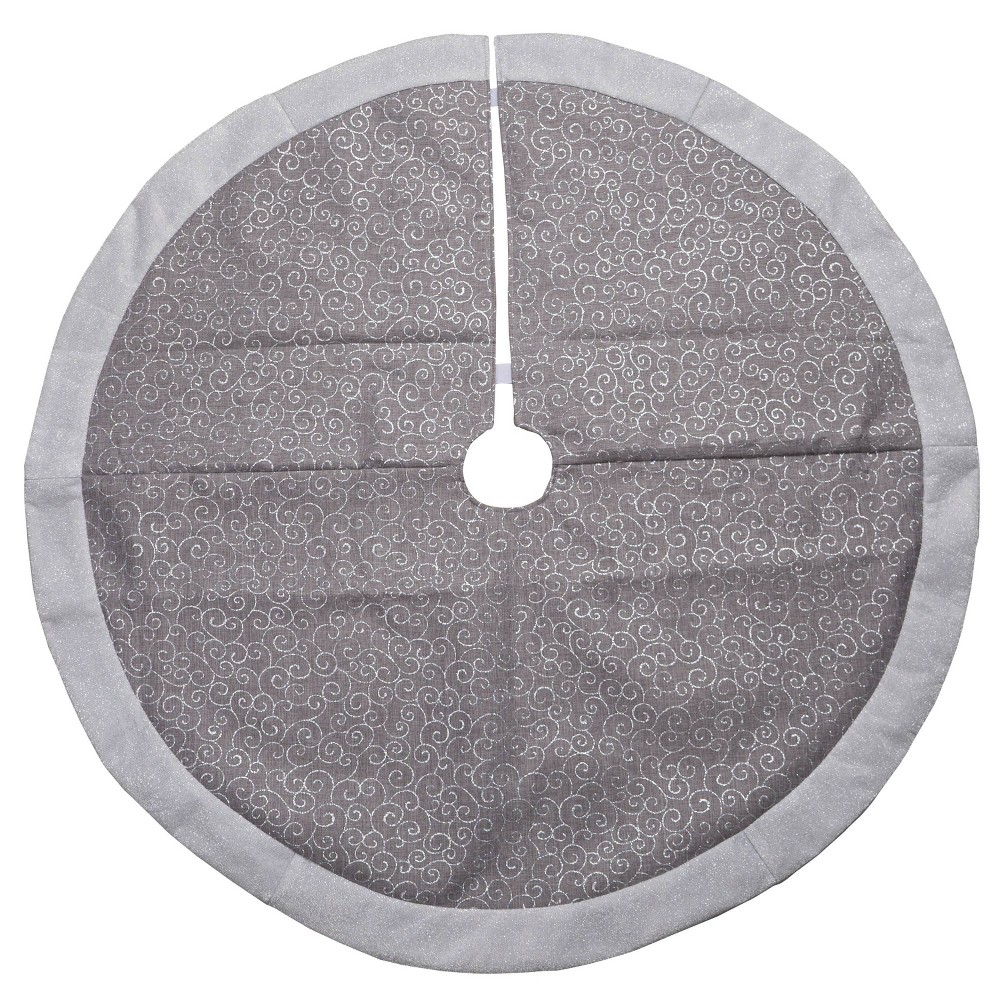 Christmas Magic 48" Christmas Tree Skirt Silver