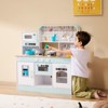 VEVOR Play Kitchen for Kids, Wooden Toy Kitchen Set with Lights and Sounds, Toddler Kitchen with Ice Maker, Oven, Sink, Microwaves, Fridge Accessory - 2 of 4