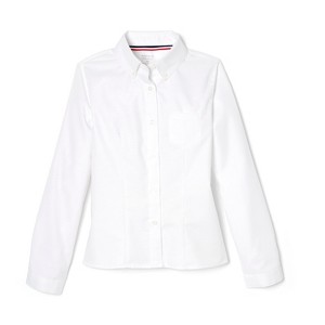 French Toast School Uniform Girls Long Sleeve Fitted Oxford Shirt (Feminine Fit) - 1 of 2