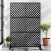 Lirago Outdoor Privacy Screen Privacy Fence Fence Panels Metal Garden Fencing -72x47 Black - 2 of 4