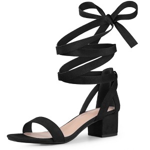 Perphy Women's Fashion Summer Open Toe Block Heel Lace Up Sandals - 1 of 4