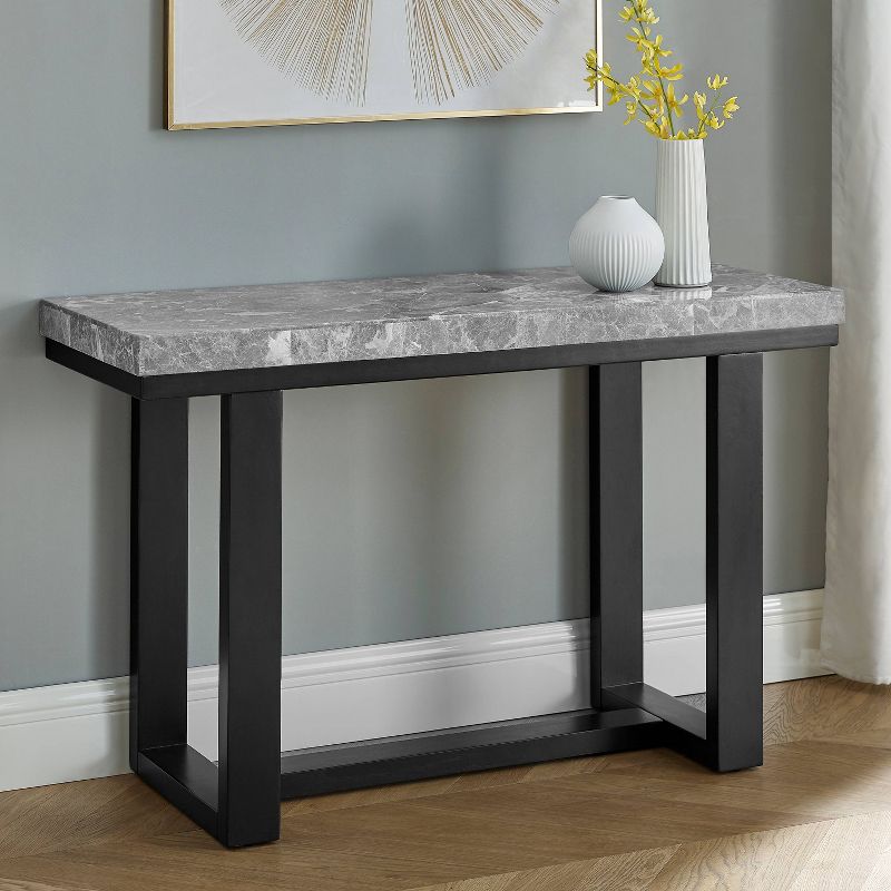 Lucca Gray Marble Sofa Table Espresso - Steve Silver Co., 3 of 8