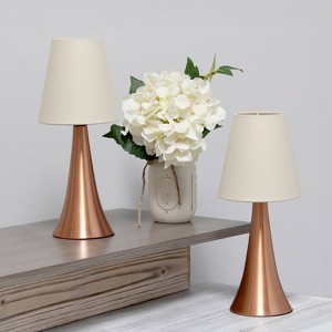 Creekwood Home 11.42" Chic and Contemporary Mini Touch Lamp Rose Gold with Cream Shade - 1 of 4