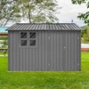 CAVINAS 6ftx8ft Outdoor Storage Sheds Metal Garden Sheds with Lockable Door and Window for Lawn, Gray - 2 of 4
