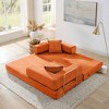 Convertible 3-Seat Sofa Bed, Modular Fold-Out Couch with Corduroy Fabric and Removable Backrest, King Size Sofa for Living Room & Bedroom - 3 of 4