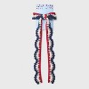 Americana Knitted Hair Bow Barrette - Red/White/Blue - 2 of 3