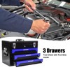 VASIP 20'' Portable 3-Drawer Steel Toolbox, 4 Layers of Tools with Metal Latches, with Top Storage Tray and carrying Handle, Tool Storage - 3 of 4