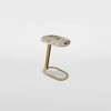 POVISON Modern Light Luxury Side Table, Natural Stone Tabletop, Sintered Stone Veneer,Metal Legs, 17.72" - 3 of 4