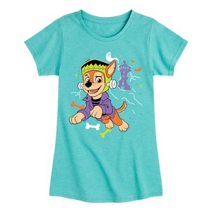 Girls' - Paw Patrol - Chase Halloween Fitted Short Sleeve Graphic T-Shirt - 1 of 4