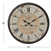 Vintage Wood Wall Clock with Typography Brown - Olivia & May