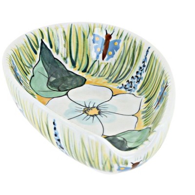 Handmade Polish Pottery Spoon Rest – Red Daisy Design | Microwave & Dishwasher Safe - View #8