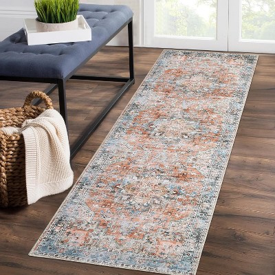 Area Rugs for Living Room Bedroom Non Slip Machine Washable Soft Vintage Rugs Low Pile Large Rug for Dining Room Office Nursery