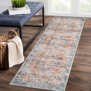 Area Rugs for Living Room Bedroom Non Slip Machine Washable Soft Vintage Rugs Low Pile Large Rug for Dining Room Office Nursery - 1 of 4
