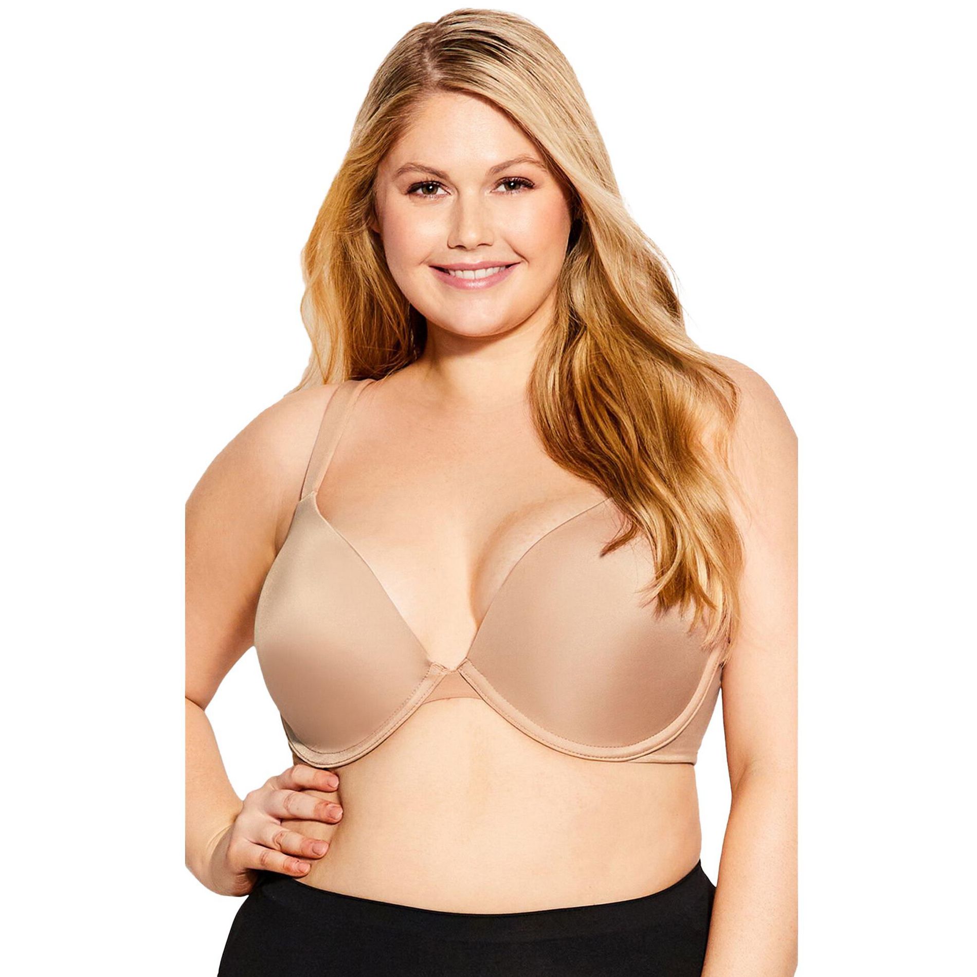 Avenue Basic Plunge Underwire Bra - 46 D, Nude