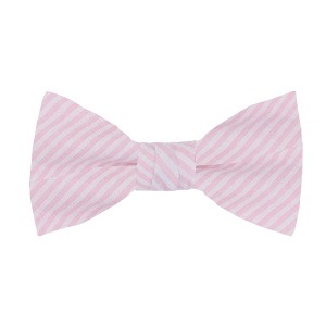 Jacob Alexander Men’s Seersucker Striped Pre-Tied Clip-On Bow Tie - 1 of 4