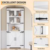 Tall Corner Cabinet, Farmhouse Corner Storage Cabinet with Glass Door & Adjustable Shelves, Space Saving Storage White - 2 of 4