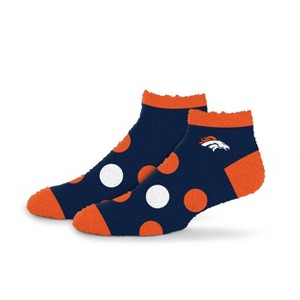 NFL Denver Broncos Big Dot Sleep Socks: Polka Dots Knit Ankle, Cozy Lined - 1 of 3