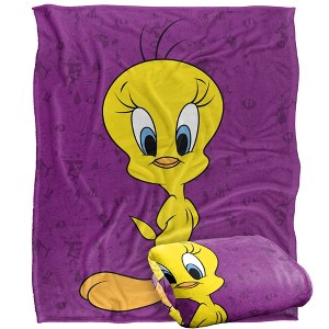 Looney Tunes Tweety Bird Character Silky 50X60 Blanket, 1 Sided - 1 of 4