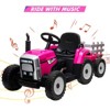 Coucheta 12V Ride On Tractor w/ Trailer & Remote, Slow Start, 7-LED Lights, Music/USB, 2+1 Gear,  35W EVA Tire - 3 of 4