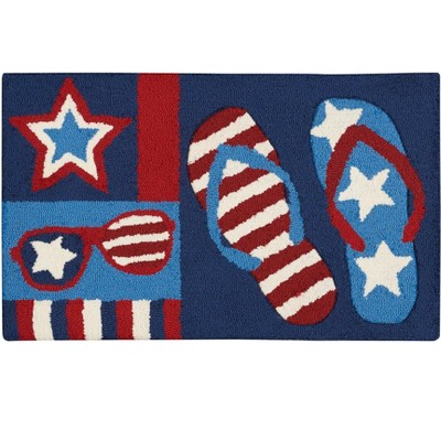 Nourison Home Trends 3717D Flip Flop Indoor Mat - Navy 1'6"X2'6"