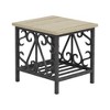 3-Piece Occasional Table Set Coffee Table and 2 End Tables Faux Marble Black Metal Finish Living Room Furniture - 4 of 4