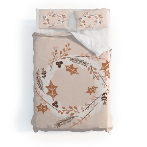 Orara Studio Christmas Wreath Festive Duvet Cover + Pillow Sham(s) - Deny Designs - 1 of 4