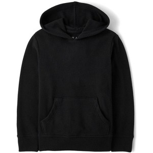 The Children's Place Boys Long Sleeve Plush Winter Waffle Thermal Hoodie - 1 of 3