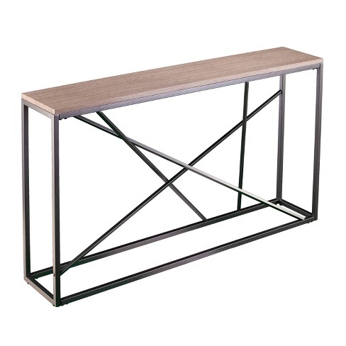 Arendale Faux Stone Skinny Console Table Tan gray Aiden Lane Target