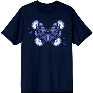 Celestial Tropics Navy Butterfly Men's Navy T-Shirt - 1 of 3