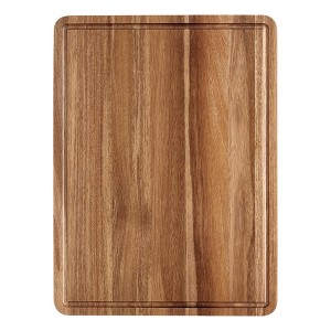 Large Wooden Chopping Board, Reversible Wooden Butcher Block with Deep Juice Groove and Side Handle for Meat, - 1 of 4