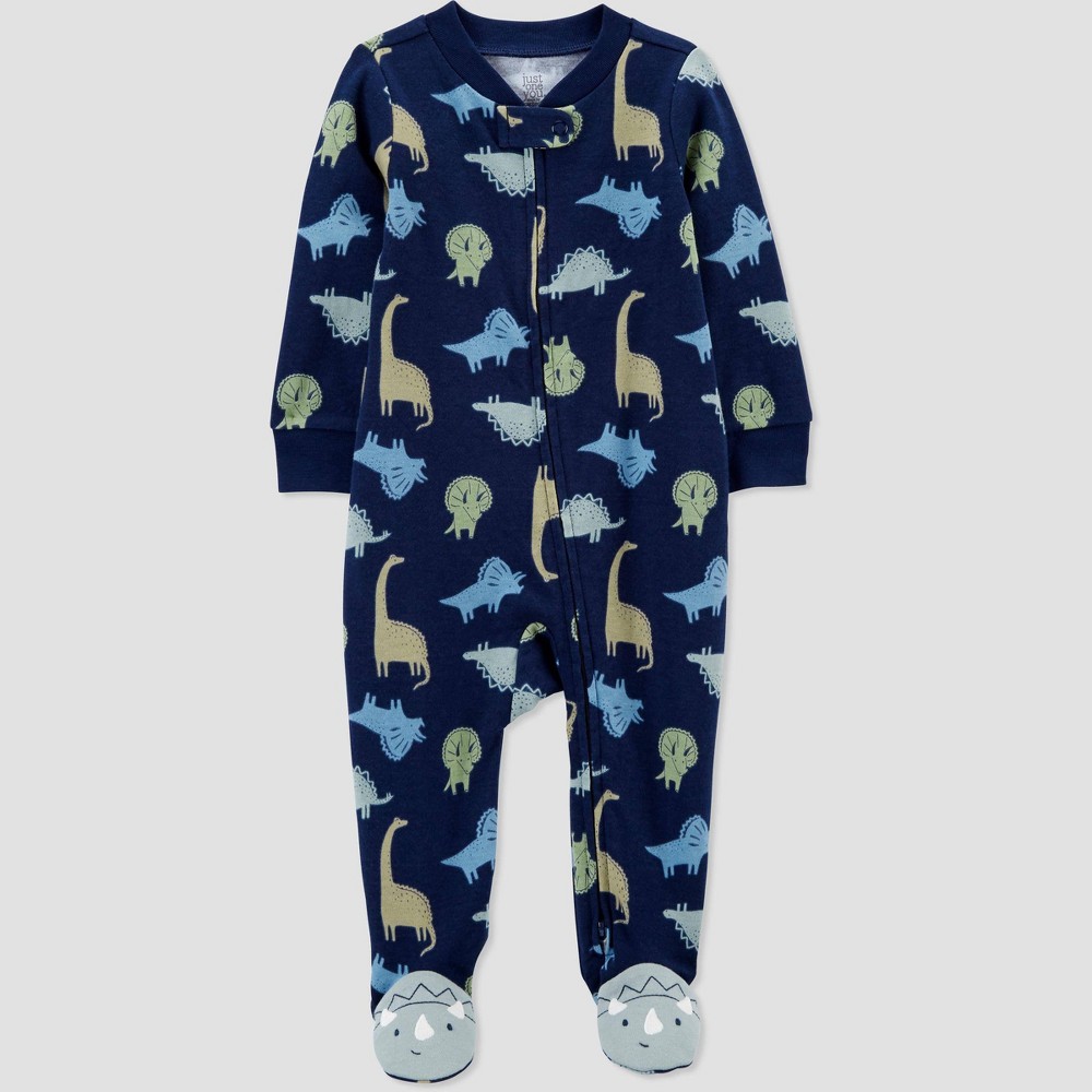 Baby Boys' Dino Footed Pajama - Just One You made by carter's Navy 3M, Blue