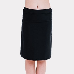Calypsa Girl's Chlorine Resistant Knee Length Swim Skort With Attached Shorts - 1 of 3
