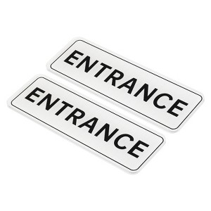 Unique Bargains Smooth Self-Adhesive Decor Home Business ENTRANCE Sign 2 Pcs - 1 of 4