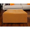 HomeRoots 36" Orange Genuine Leather And Solid Wood Square Cocktail Table - 2 of 4
