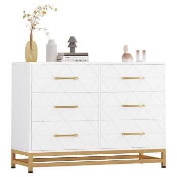 6 Drawer Dresser for Bedroom, Wooden Storage Drawers for Clothing