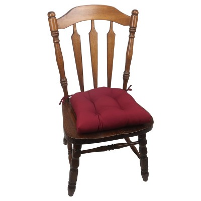 Barn Red Microfiber Square Chair Pads with Tie Backs (Set of 4)