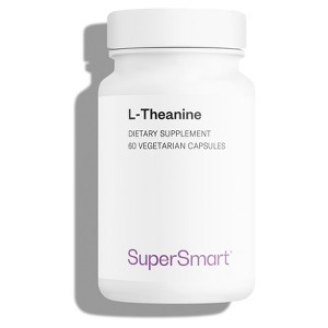 SuperSmart L-Theanine 400mg per Day (High Strength) - Potent Green Tea Camellia Sinensis Supplement | Vegan & Gluten Free - 60 Vegetarian Capsules - 1 of 1