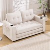 RISOKEYS 3-in-1 Pull Out Upholstered Futon Sofa - Convertible Sofa Bed, Foldable Tufted Loveseat with Side Pockets and Cup Holder - 4 of 4