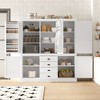 Kitchen Pantry Storage Cabinet Pantry Organizer Cupboard with Drawers, Door Shelves and Adjustable Shelves, White/Gray-ModernLuxe - 2 of 4