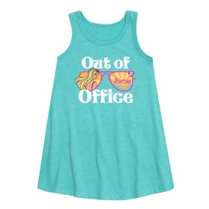 - Barbie - Out of Office Graphic Sleeveless Aline Dress - 1 of 2