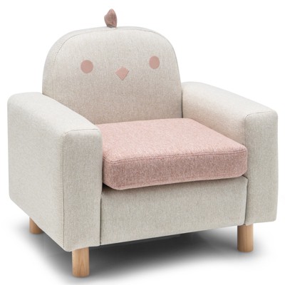 Infans Kids Chick Sofa Wooden Armrest Chair Couch w/ Thick Cushion Beech Legs Gift