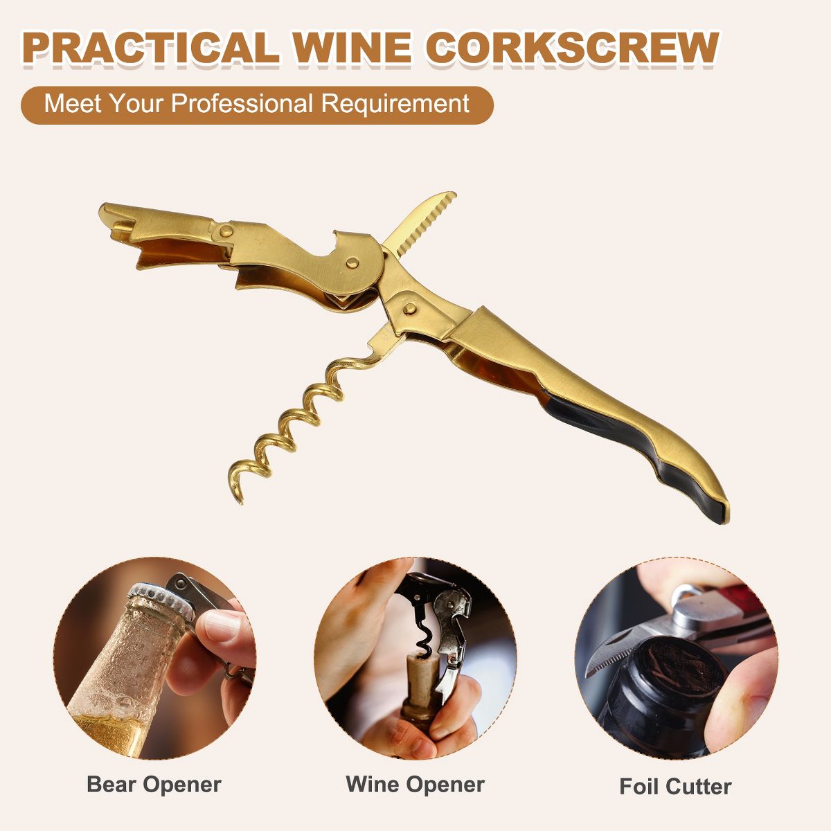 Unique Bargains Stainless Steel Wine Opener, Waiter Corkscrew Professional Wine Key Bottle Openers - thumbnail 10