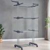 68.1 Inch Tall Foldable 4-Tier Clothes Drying Rack, Steel Rolling Laundry Dryer Stand Easy Assembly Laundry Rack for Indoor Outdoor Use - 3 of 4