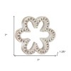 HomeRoots Set of Three 7" Brown And White Polyresin Tabletop Sculpture - 3 of 4