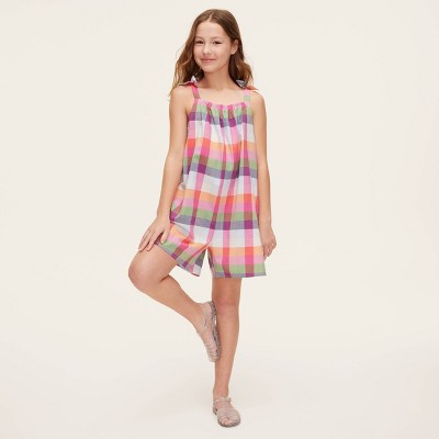Girls' Plaid Tie-Shoulder Poplin Romper - kate spade new york x Target Red/Pink/Green/Blue