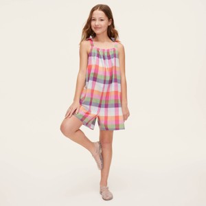 Girls' Plaid Tie-Shoulder Poplin Romper - kate spade new york x Target Red/Pink/Green/Blue - 1 of 4